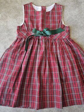 Strasburg Girls 4Y Red Tartan Plaid Christmas Holiday Dress Jumper